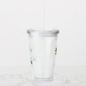 Kleurrijke Waterverf palmboom gepersonaliseerd Acryl Drinkbeker (Rechts)