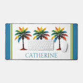 Kleurrijke Waterverf palmboom gepersonaliseerd Bureaumat (Keyboard & Muis)