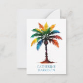 Kleurrijke Waterverf palmboom gepersonaliseerd Notitiekaartje (Voorkant)