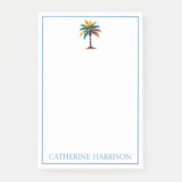 Kleurrijke Waterverf palmboom gepersonaliseerd Post-it® Notes