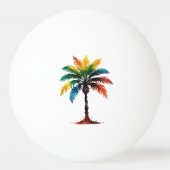 Kleurrijke Waterverf Palmboom Monogram Pingpongbal (Achterkant)