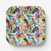 Kleurrijke Waterverf Papieren Bordje (Voorkant)