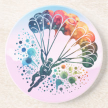 Kleurrijke Waterverf Parachutist