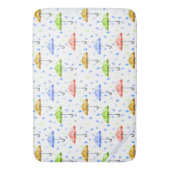 Kleurrijke Waterverf Paraplu's en Regendruppels He Badmat (Voorkant Verticaal)