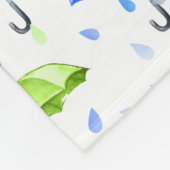 Kleurrijke Waterverf Paraplu's en Regendruppels He Fleece Deken (Hoek)