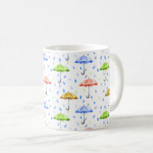 Kleurrijke Waterverf Paraplu's en Regendruppels He Koffiemok (Voorkant rechts)