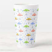 Kleurrijke Waterverf Paraplu's en Regendruppels He Latte Mok (Voorkant)