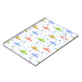 Kleurrijke Waterverf Paraplu's en Regendruppels He Notitieboek (Linkerzijde)