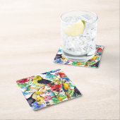 Kleurrijke Waterverf Parrots 2 Kartonnen Onderzetters (Insitu)