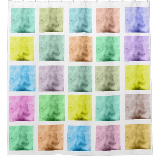 Kleurrijke Waterverf Patroon DouchegordijnC Douchegordijn (Voorkant)