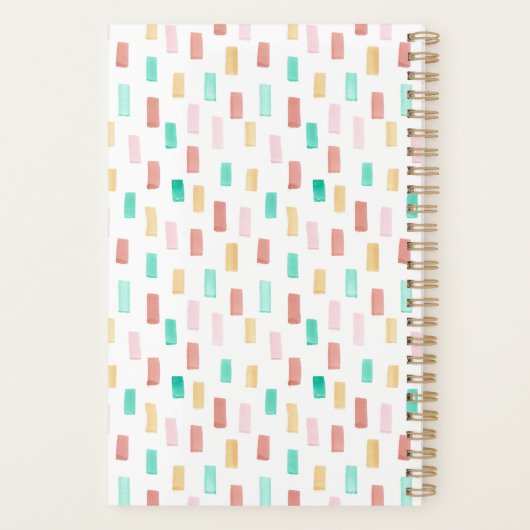 Kleurrijke Waterverf Patroonplanner Planner (Achterkant)