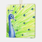 Kleurrijke Waterverf Peacock Keramisch Ornament (Links)