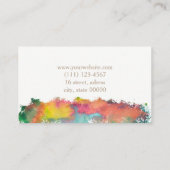 Kleurrijke waterverf penseelstreek visitekaartje (Achterkant)