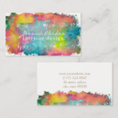 Kleurrijke waterverf penseelstreek visitekaartje (Voorkant / Achterkant)