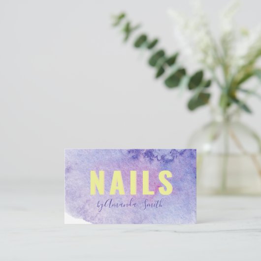 Kleurrijke Waterverf penseelstreek Visitekaartje (Staand voorkant)