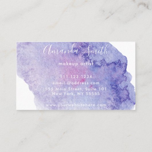 Kleurrijke Waterverf penseelstreek Visitekaartje (Achterkant)
