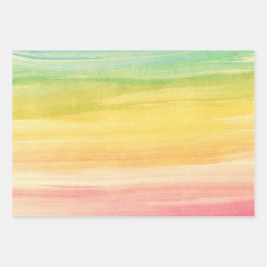 Kleurrijke Waterverf penseelstreken Inpakpapier Vel (Voorkant 2)