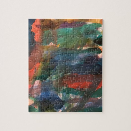 Kleurrijke Waterverf penseelstreken Stuurschijven Legpuzzel (Verticaal)