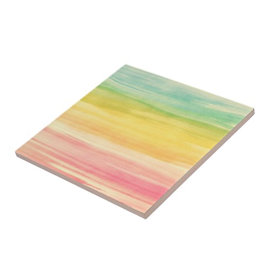 Kleurrijke Waterverf penseelstreken Tegeltje (Zijkant)