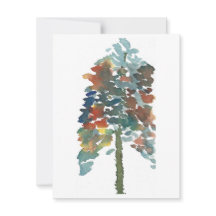 Kleurrijke Waterverf Pine Tree Art