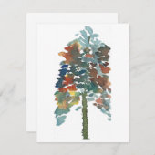 Kleurrijke Waterverf Pine Tree Art Notitiekaartje (Voorkant / Achterkant)
