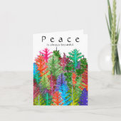 Kleurrijke Waterverf Pine Trees Wenskaart Kaart (Voorkant)