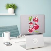 Kleurrijke Waterverf Pomegranates Herfst Fruity Sticker (Laptop op bureau)