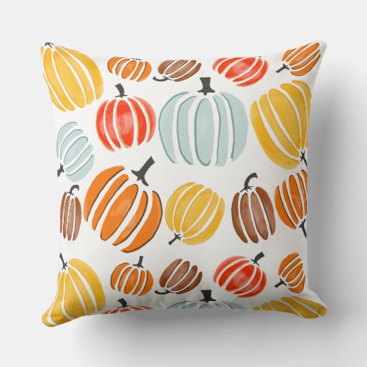 Kleurrijke waterverf pompoen illustratie, pompoen kussen (Achterkant)