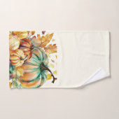 Kleurrijke waterverf pompoenen en bladeren handdoek (Handdoek)