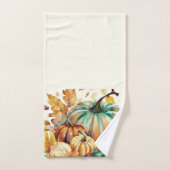 Kleurrijke waterverf pompoenen en bladeren handdoek (Handdoek)