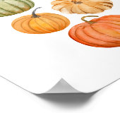 Kleurrijke Waterverf pompoenen herfst Poster (Hoek)