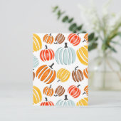 Kleurrijke waterverf pompoenen illustratie, pompoe briefkaart (Staand voorkant)