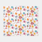 Kleurrijke Waterverf pompoenen kunst Fleece Deken (Voorkant (Horizontaal))