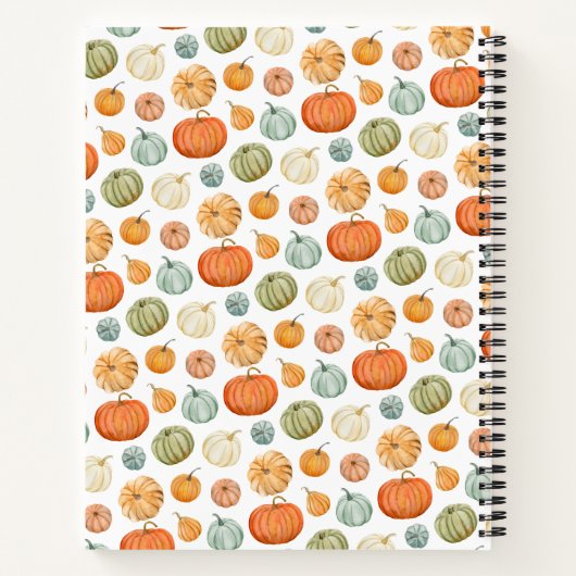Kleurrijke Waterverf Pompoenen Spiral Notitieboek (Achterkant)