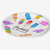 Kleurrijke Waterverf Popsicle Verjaardagspapier Bo Papieren Bordje (Gekanteld)