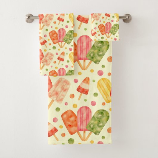 Kleurrijke Waterverf Popsicles Bad Handdoek (Insitu)