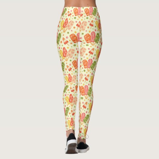 Kleurrijke Waterverf Popsicles Leggings (Achterkant)