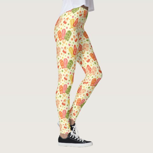 Kleurrijke Waterverf Popsicles Leggings (Rechts)