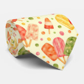 Kleurrijke Waterverf Popsicles Stropdas (Opgerold)