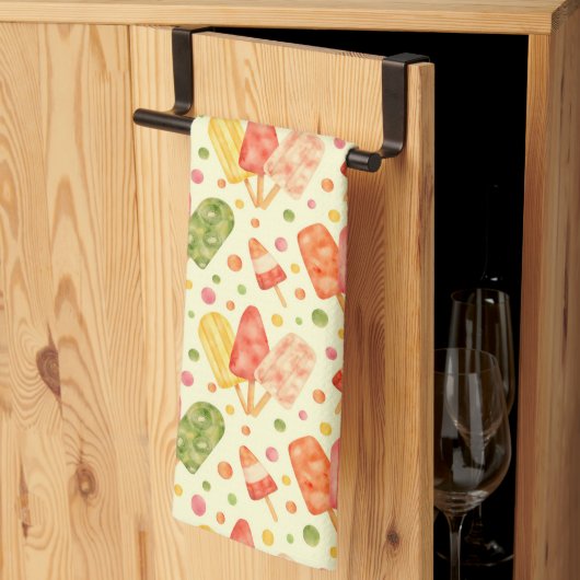 Kleurrijke Waterverf Popsicles Theedoek (Derde Gevouwen)