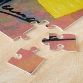 Kleurrijke waterverf-profielen met Floral-Petten Legpuzzel (Zijkant)