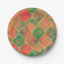 Kleurrijke Waterverf Quatrefoil Patroon