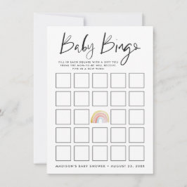 Kleurrijke Waterverf Rainbow Baby shower Bingo Kaa
