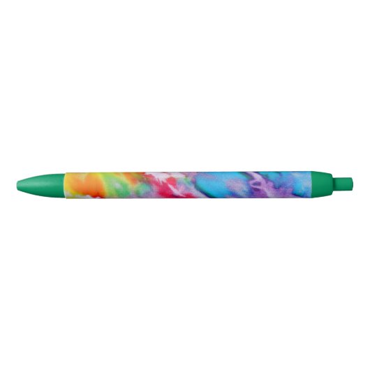 Kleurrijke Waterverf Rainbow Batik Tie Dye Patroon Zwarte Inkt Pen (Voorkant)