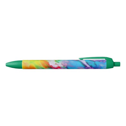 Kleurrijke Waterverf Rainbow Batik Tie Dye Patroon Zwarte Inkt Pen (Bovenkant)