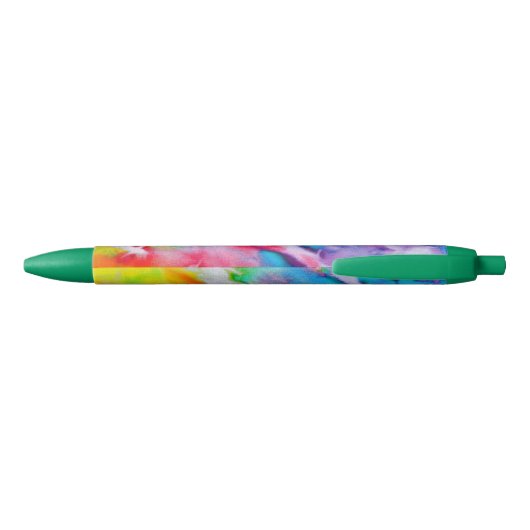Kleurrijke Waterverf Rainbow Batik Tie Dye Patroon Zwarte Inkt Pen (Achterkant)