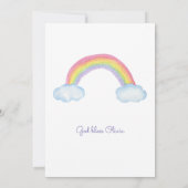 Kleurrijke Waterverf Rainbow First Heilige Communi Kaart (Achterkant)