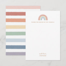 Kleurrijke Waterverf Rainbow Girl Birthday Party Bedankkaart