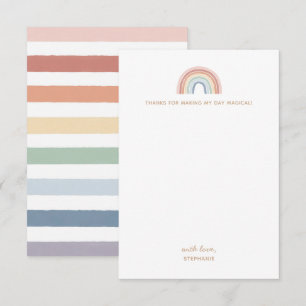 Kleurrijke Waterverf Rainbow Girl Birthday Party Bedankkaart
