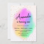 Kleurrijke Waterverf Rainbow verjaardag Kaart (Voorkant)